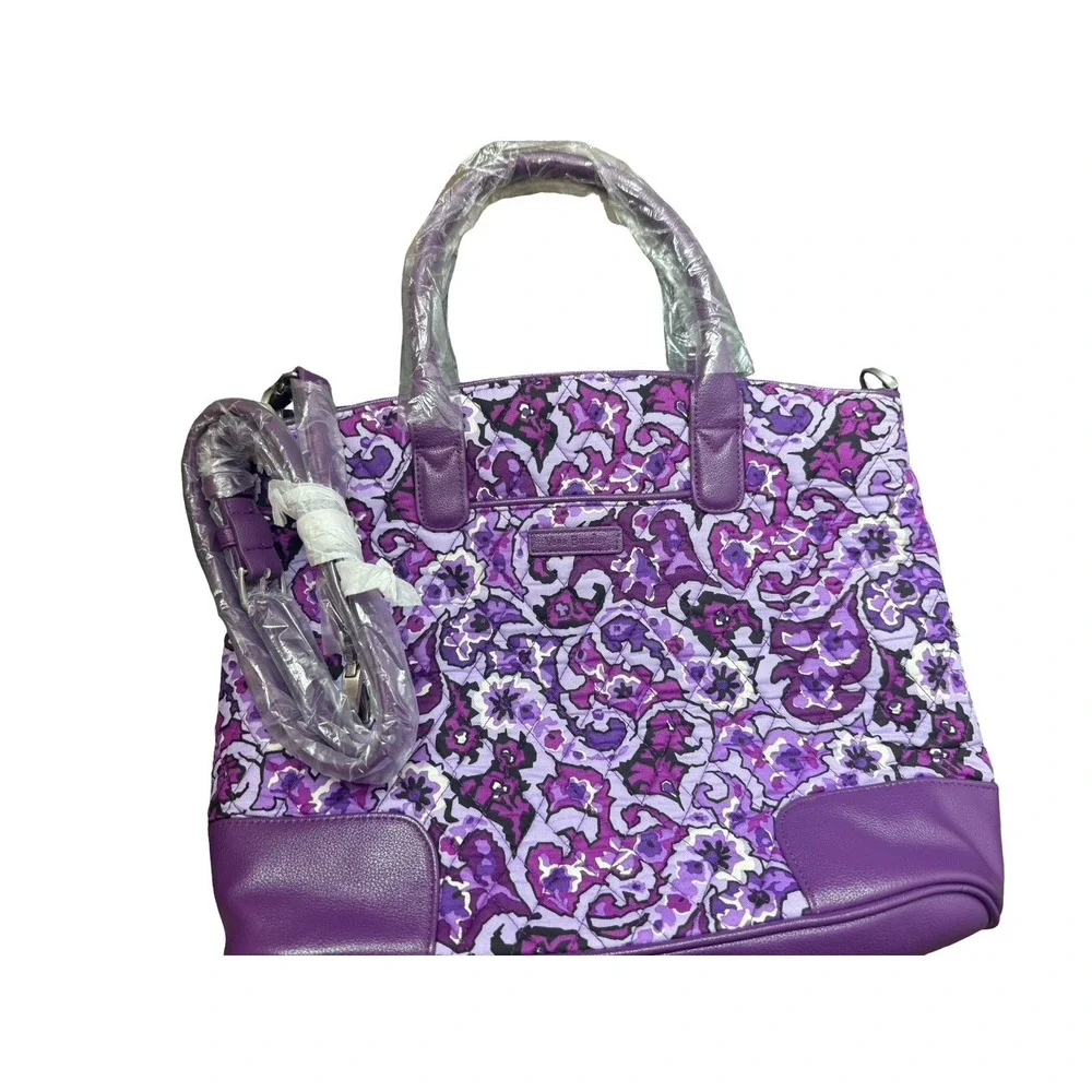 NEW Vera Bradley‎ Day Off Satchel Lilac Paisley with Purple